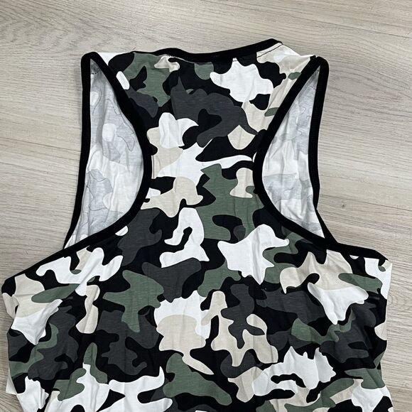 TOMMY HILFIGER SPORT WOMEN KNEE LENGTH CAMO-DRESS-BLACK/GREEN SLEEVELESS SIZE S - Picture 4 of 8